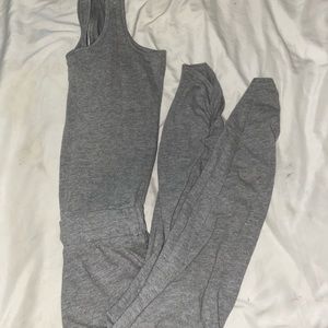 Gray sweats- one piece